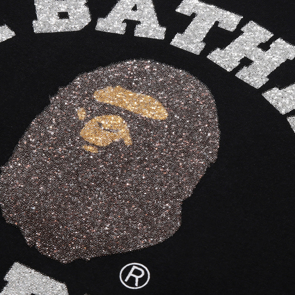 A Bathing Ape Glass Beads College SS Tee - Black