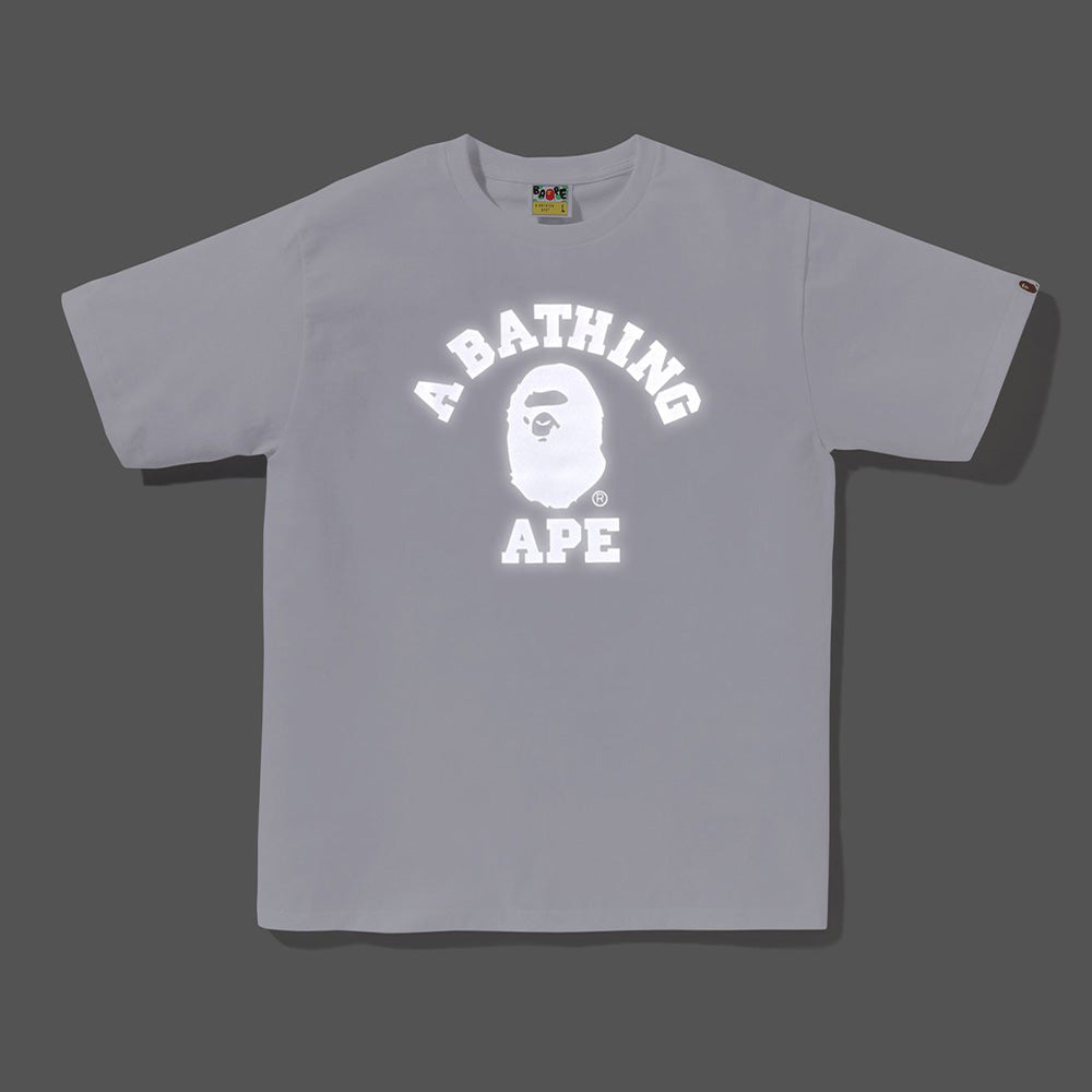 A Bathing Ape Reflective On College SS Tee - White