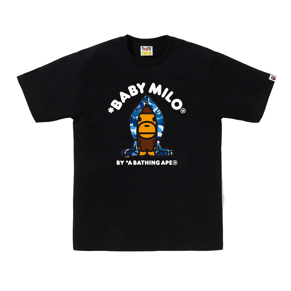 A Bathing Ape ABC Camo Milo Hoodie SS Tee - Black/Blue Camo