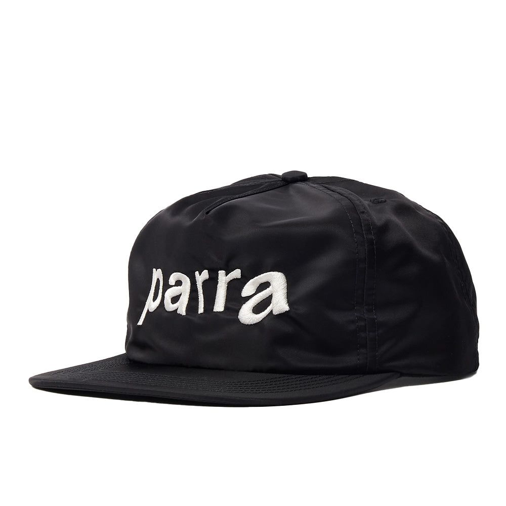 Parra Distorted 90s Memory 6 Panel Satin Snapback Hat - Black