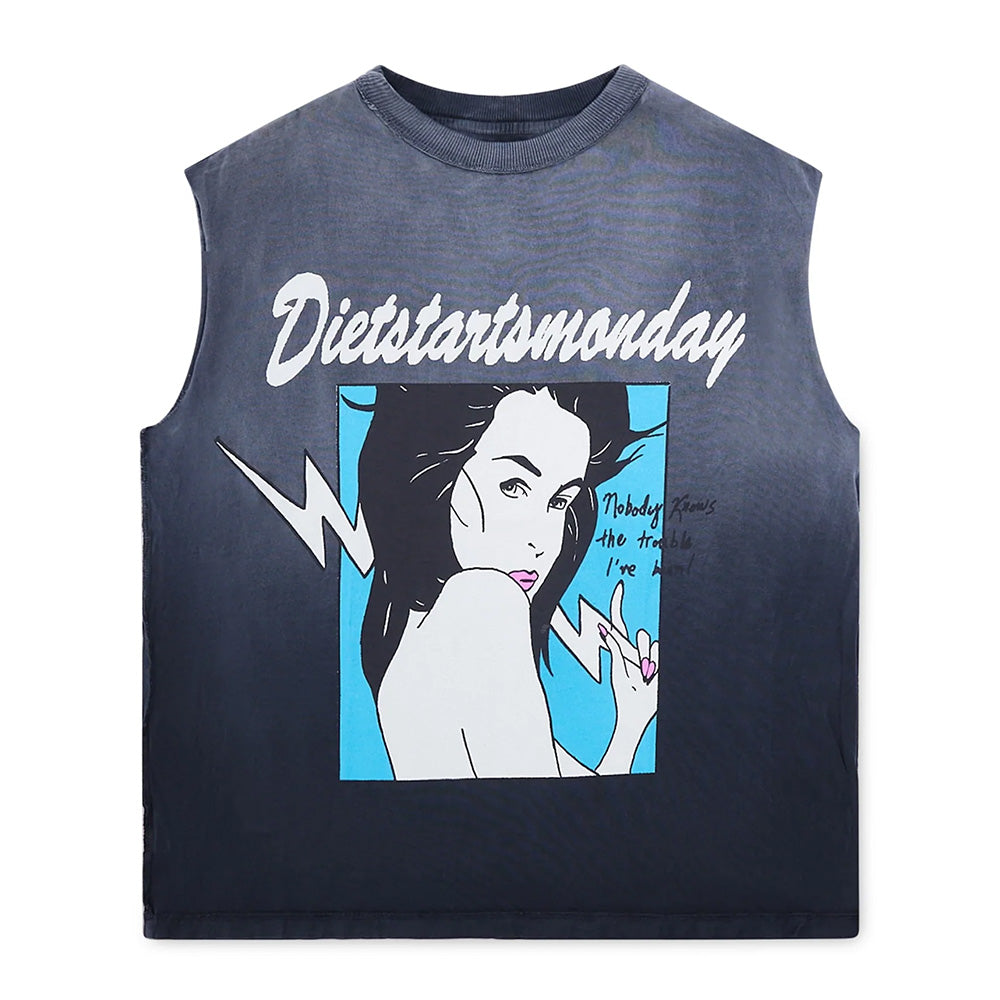 Diet Starts Monday Trouble SL Tee - Cut Off Cropped