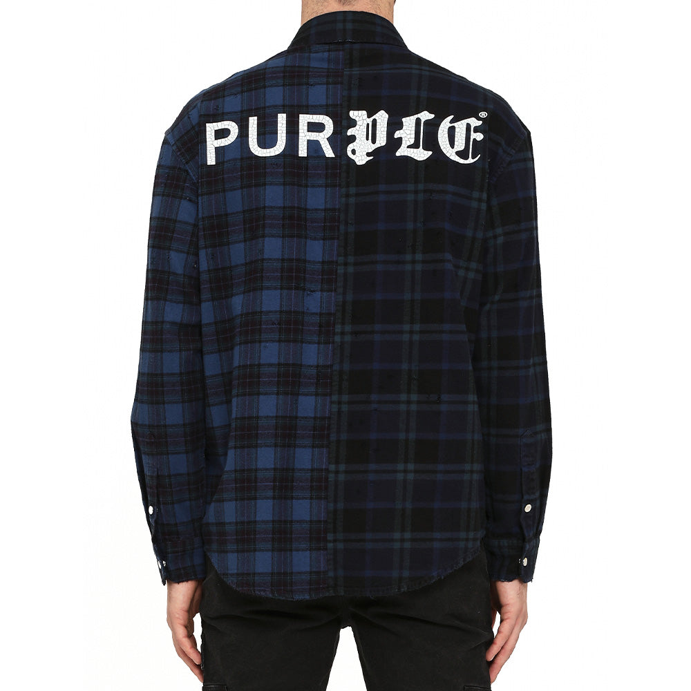Purple Half and Half LS Flannel