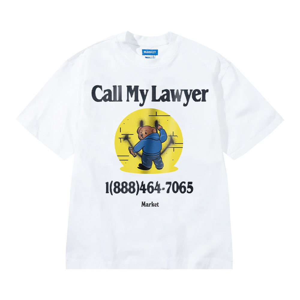 Market Smiley Call My Lawyer Bear SS Tee