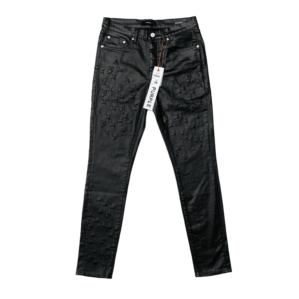 Purple Mono Embossed Denim