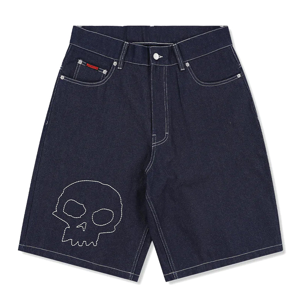 Zero X Pleasures Skull Denim Jorts