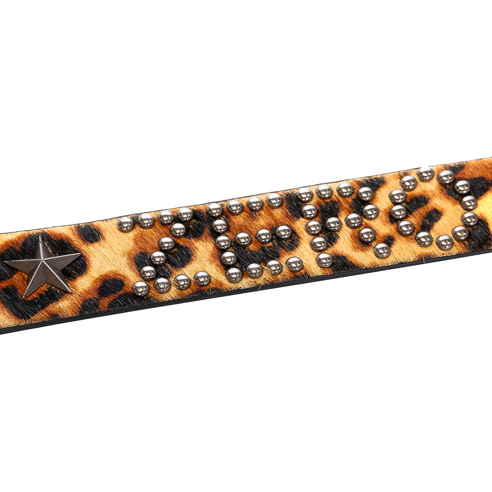Zero X Pleasures Leopard Studded Belt