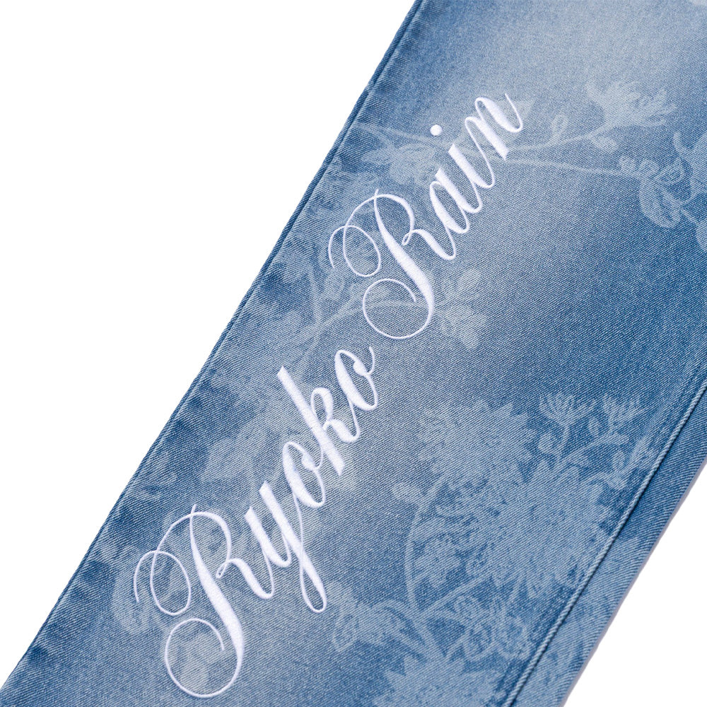 Ryoko Rain Laser Engraved Floral Denim