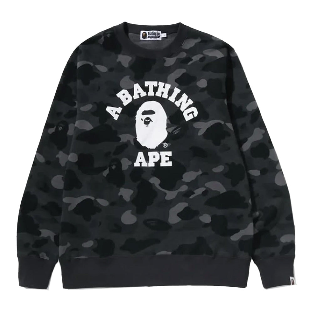 A Bathing Ape Color Camo College Crewneck Sweater - Black