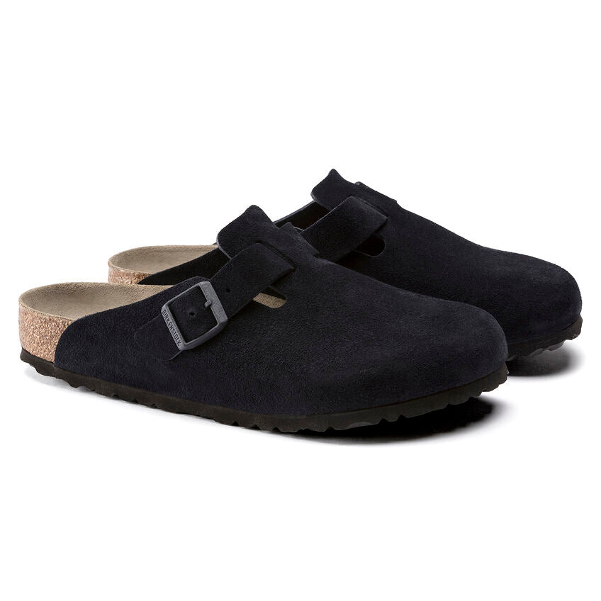 Birkenstock Boston Soft Footbed Suede Leather - Midnight