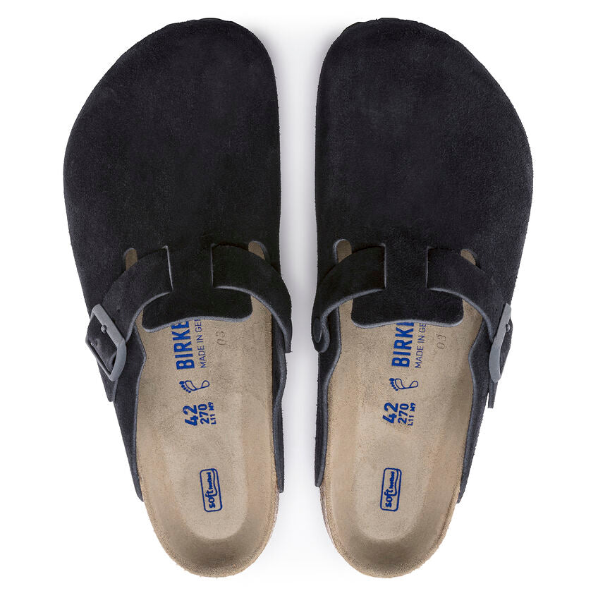 Birkenstock Boston Soft Footbed Suede Leather - Midnight