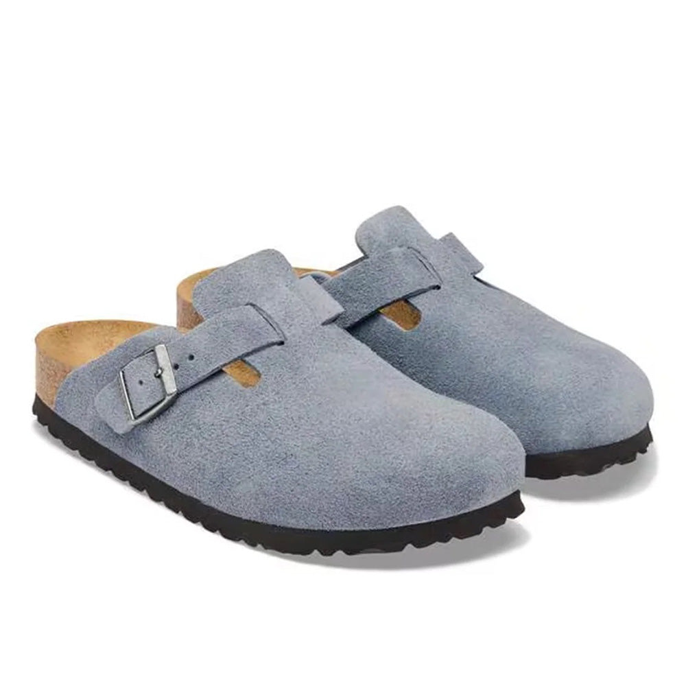 Birkenstock Boston Suede - Stone Blue