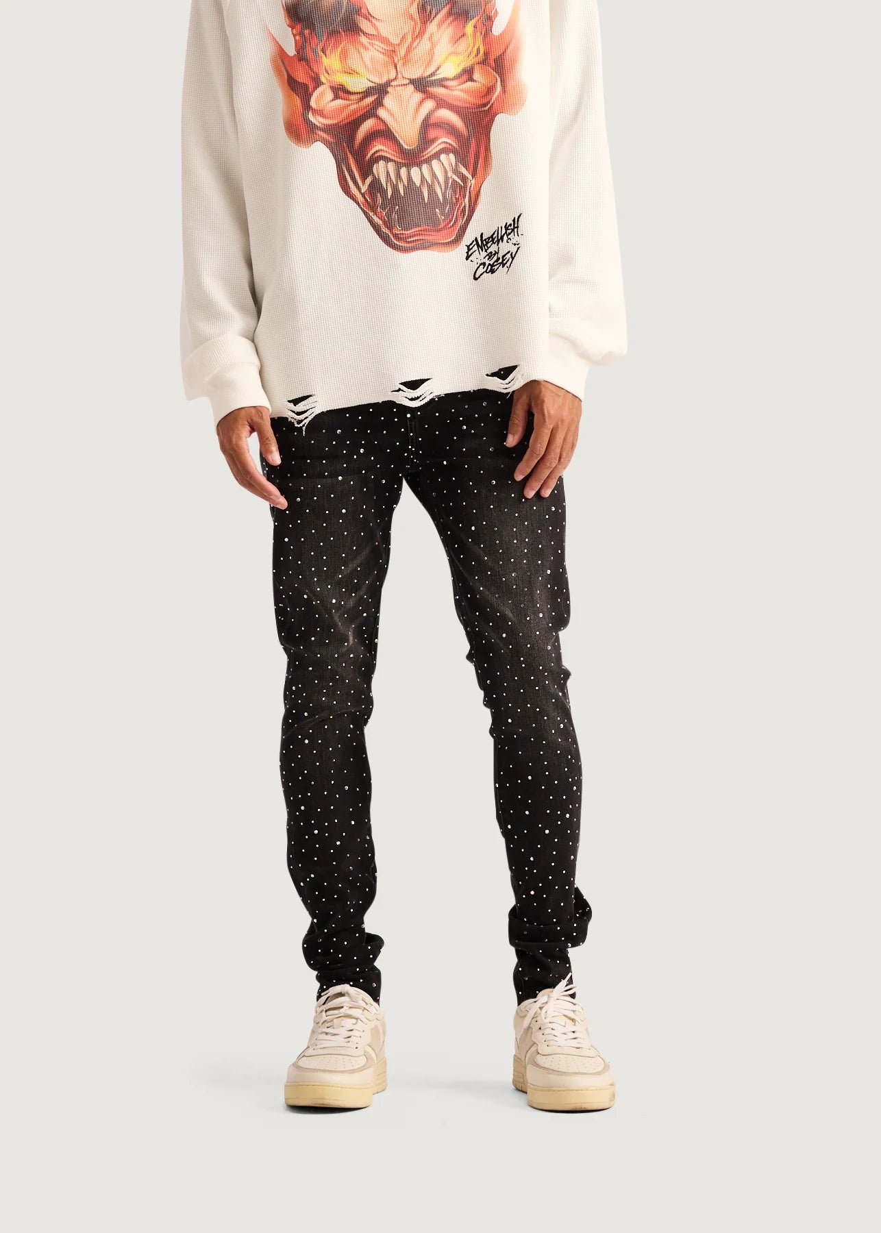 Embellish NYC Comet Studded Denim - Skinny Fit