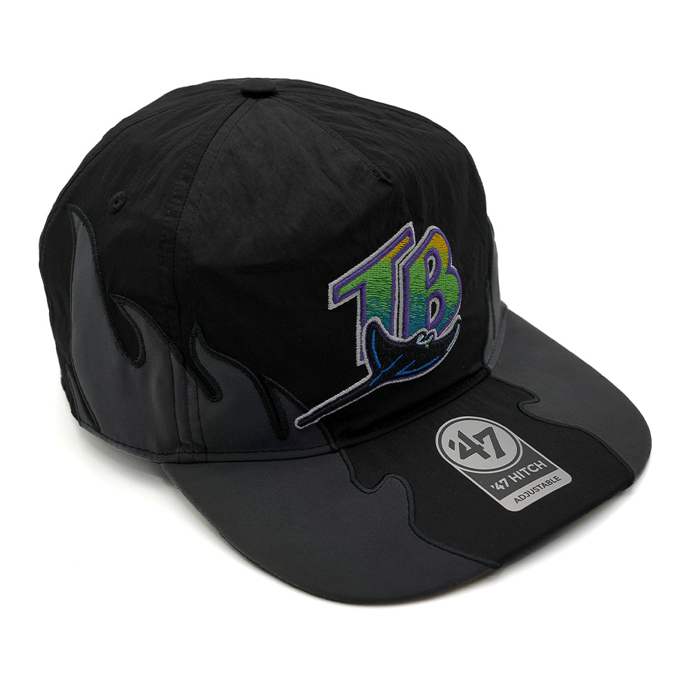 47 x FRSH x Tampa Bay Rays "Iridium" Side Flames- Nylon Hitch LC Snapback