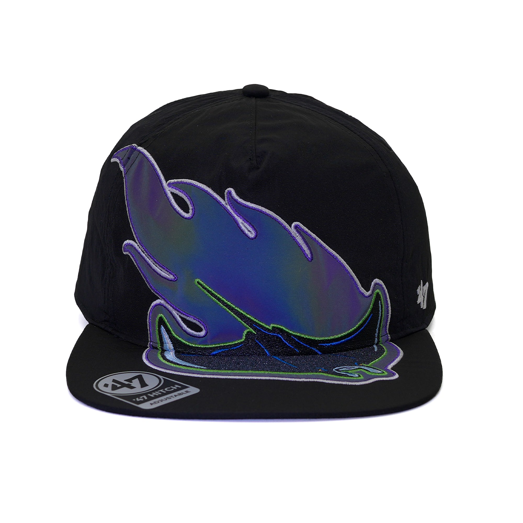 47 x FRSH x Tampa Bay Rays "Iridium" Flame Ray- Nylon Hitch LC Snapback