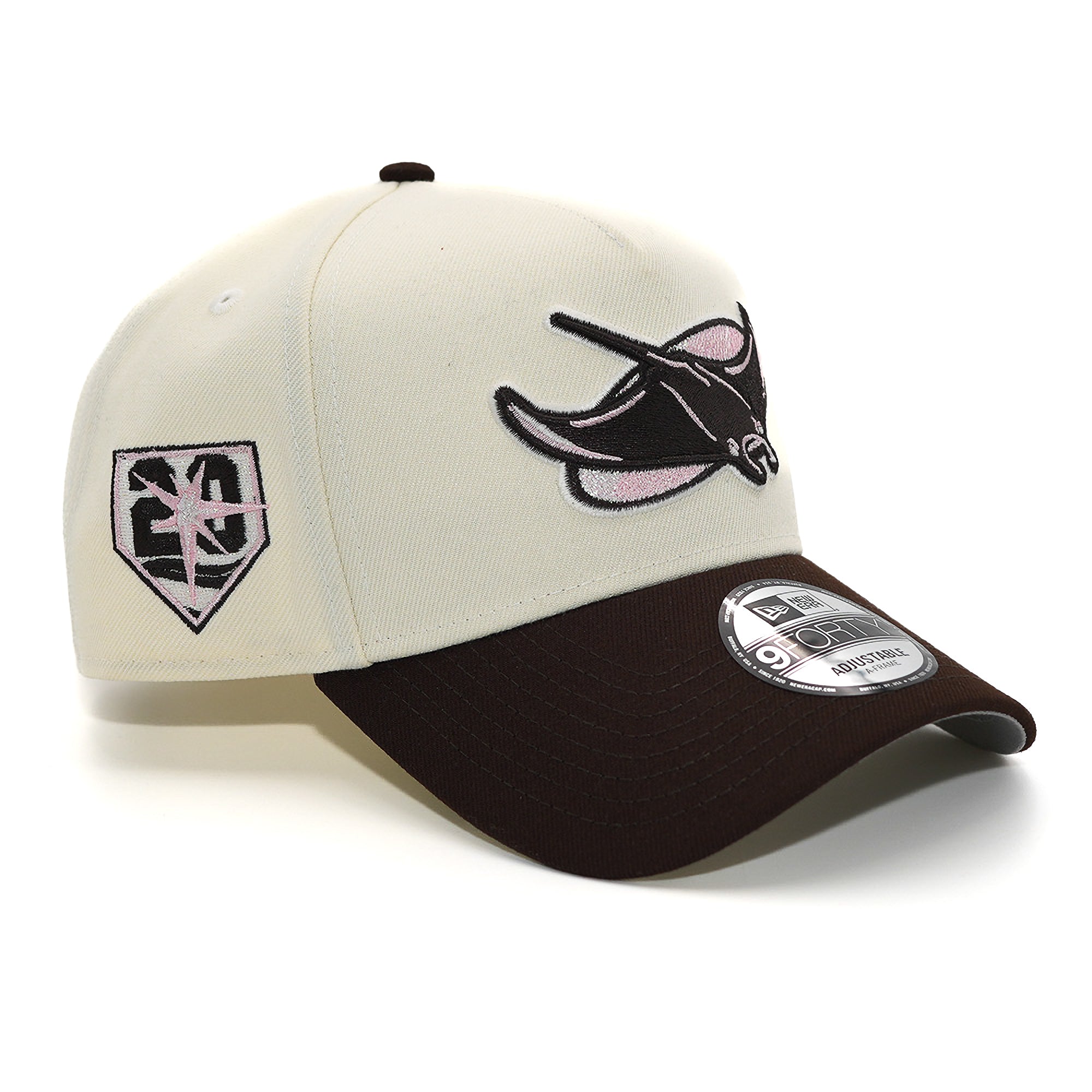 New Era 940 A-Frame Tampa Bay Rays "25 Seasons" Burnt Wood Pink Snapback - FRSH Exclusive