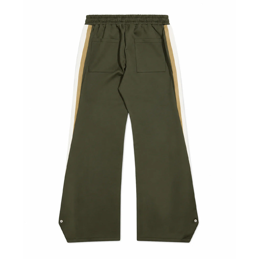 Diet Starts Monday Striped Snap Track Pants - Olive
