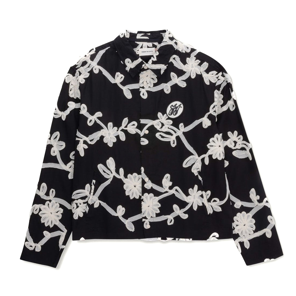 Honor The Gift Floral Ribbon Button LS Up Shirt
