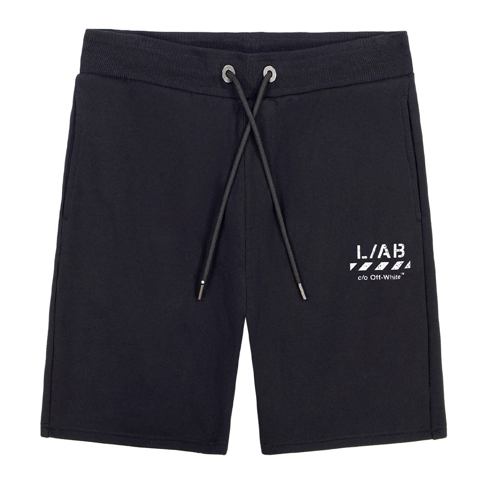 L/AB c/o Off-White Diag Open Hem Fleece Short