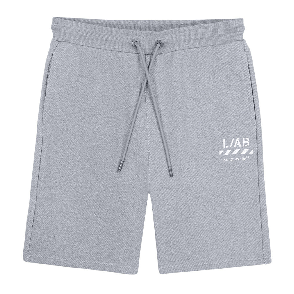 L/AB c/o Off-White Diag Open Hem Fleece Short