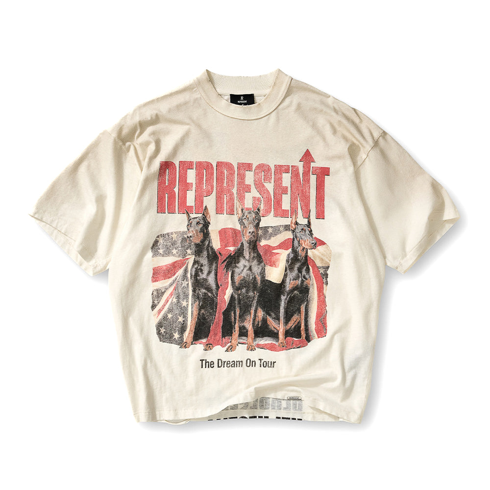 Represent Dream On Tour SS Tee - Washed Ecru