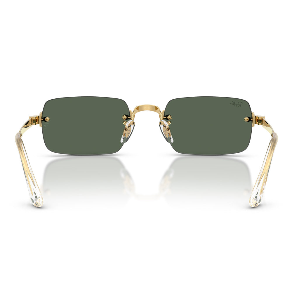 A$AP Rocky X Ray-Ban "Rimless" Polished Arista Gold with Dark Green Lens
