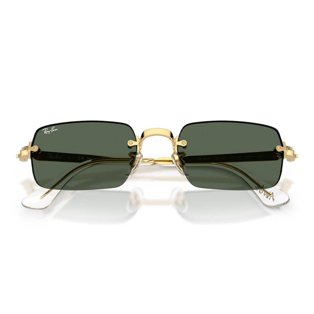 A$AP Rocky X Ray-Ban "Rimless" Polished Arista Gold with Dark Green Lens