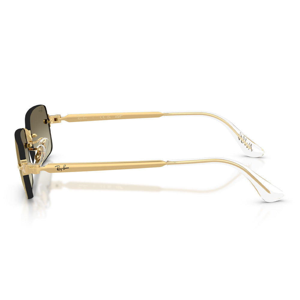 A$AP Rocky X Ray-Ban "Rimless" Polished Arista Gold with Brown Mirror Gold Gradient Lens