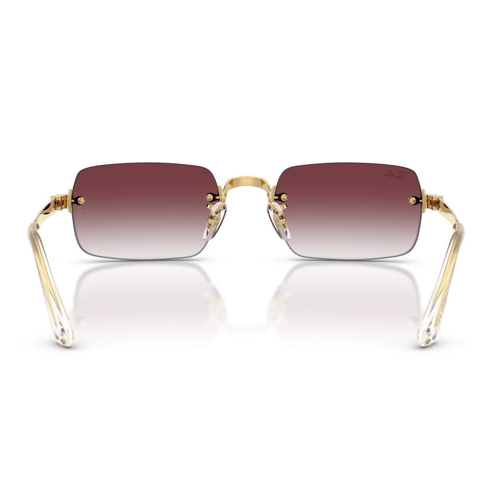 A$AP Rocky X Ray-Ban "Rimless" Polished Arista Gold with Clear Gradient Dark Violet Lens