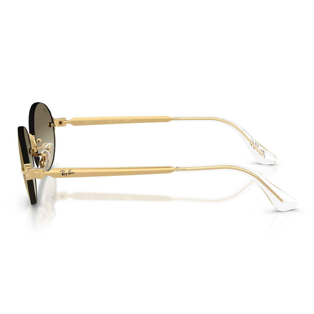 A$AP Rocky X Ray-Ban "Rimless" Polished Arista Gold with Brown Mirror Gold Gradient Lens
