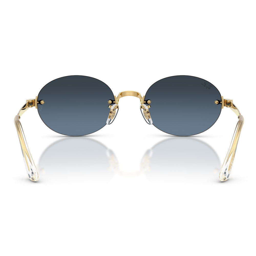A$AP Rocky X Ray-Ban "Rimless" Polished Arista Gold with Blue Gradient Dark Grey Lens
